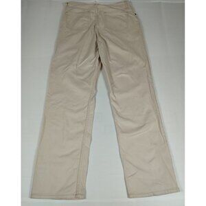 L.L. Bean Women Size 16T x 32.5 Beige Cotton Canvas Straight Leg Pants
